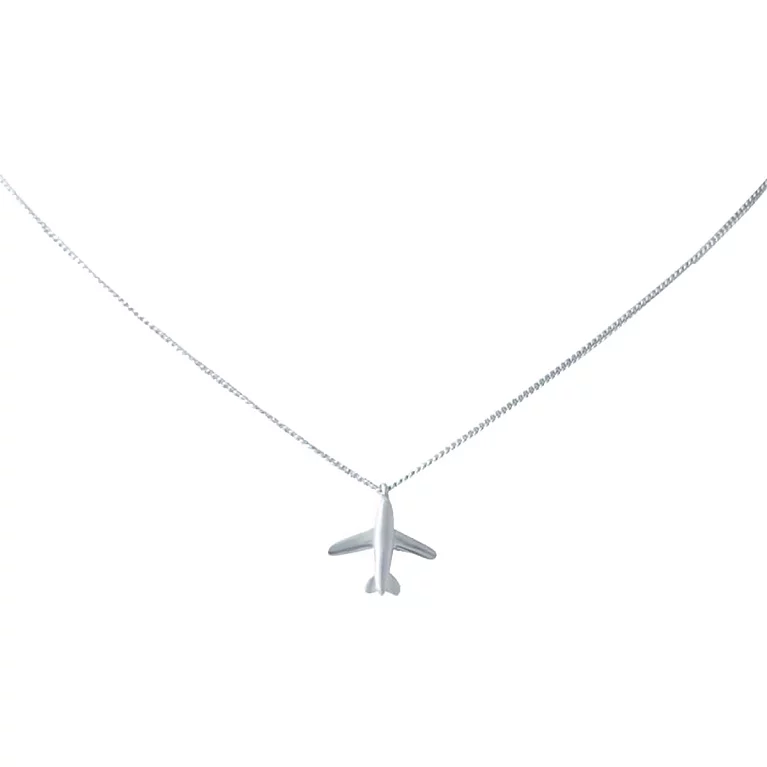 Ланцюжок із підвіскою зі срібла "Літак" з плетінням панцир. Артикул 7507/2022961: ціна, відгуки, фото – купити в інтернет-магазині AURUM