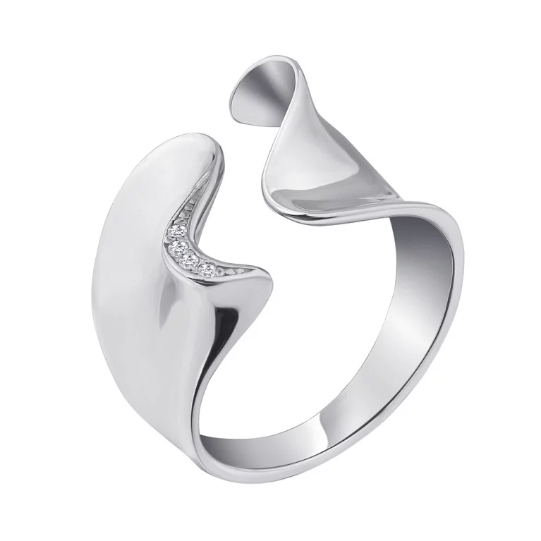 Серебряное кольцо с фианитами "Волна". Артикул 7501/19253р: цена, отзывы, фото – купить в интернет-магазине AURUM
