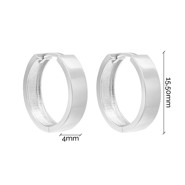 Сережки-кольца из белого золота - 1829138