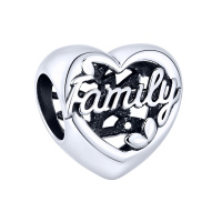 Шарм зі срібла "Family" з фіанітами та чорнінням  - 2250670