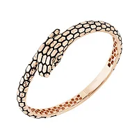 Жорсткий незамкнений браслет з червоного золота "Змія" з емаллю - 1976732