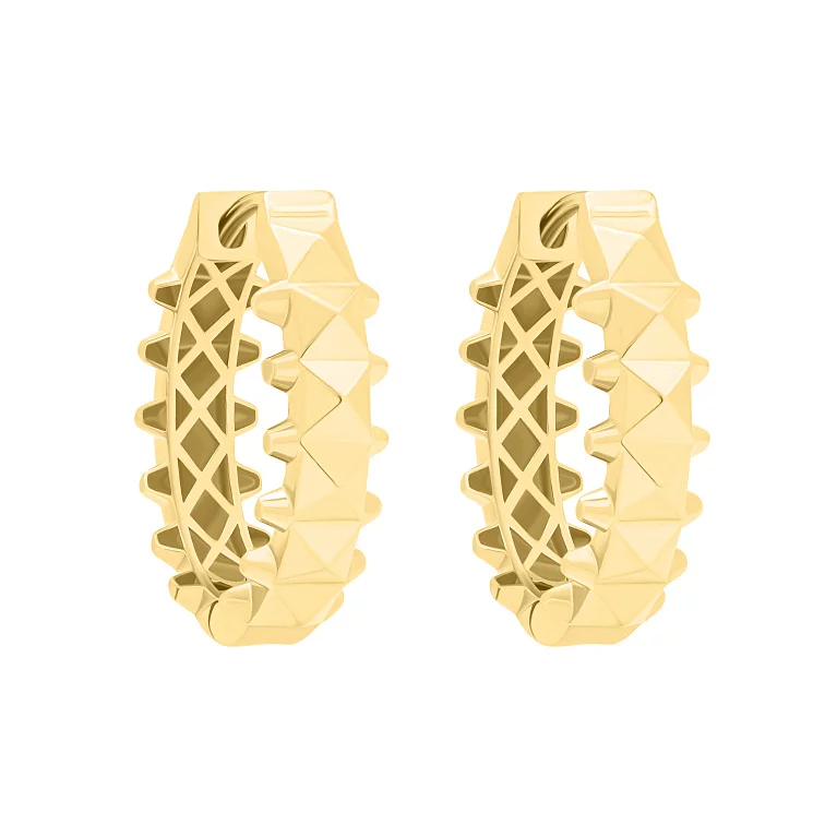 Сережки-кольца "Clash" из желтого золота. Артикул 1091092/20ж: цена, отзывы, фото – купить в интернет-магазине AURUM