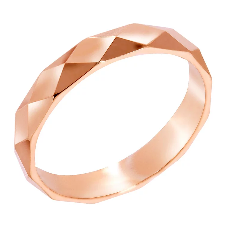 Обручальное кольцо из красного золота с гранями американка. Артикул 1092043101: цена, отзывы, фото – купить в интернет-магазине AURUM