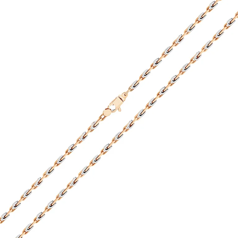 Ланцюжок із комбінованого золота плетіння барака - 1578226