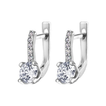 Серебряные серьги с фианитами - 959923