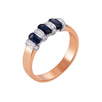 Золотое кольцо с бриллиантами и сапфирами. Артикул 52195/1сап: цена, отзывы, фото – купить в интернет-магазине AURUM