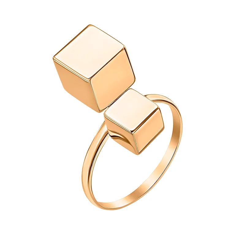 Кольцо из красного золота "Куб". Артикул 391106: цена, отзывы, фото – купить в интернет-магазине AURUM