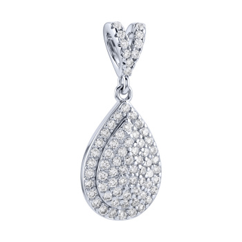 Подвес "Капля" из серебра с фианитами  - 2250342