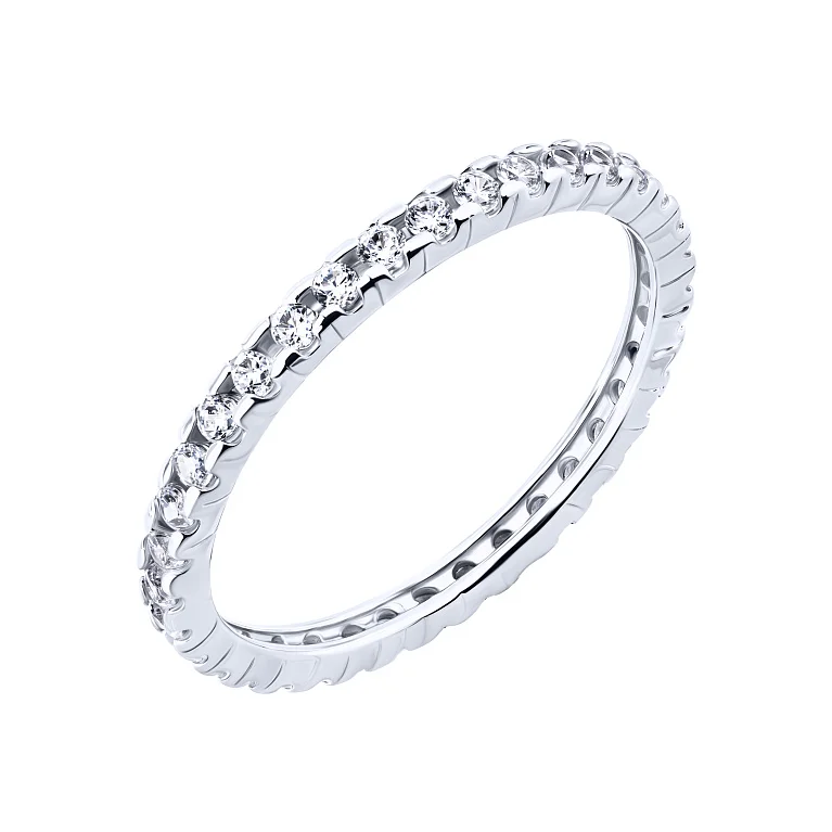 Срібна каблучка з фіанітами - 2076859
