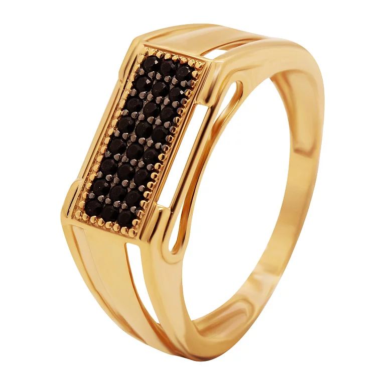 Перстень з червоного золота з фіанітом. Артикул 1102131558: ціна, відгуки, фото – купити в інтернет-магазині AURUM