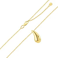 Цепочка с подвесом "Капля" в желтом золоте плетение якорь - 2125821