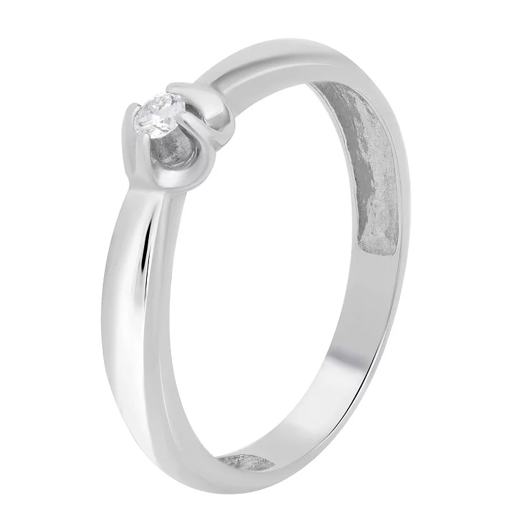 Помолвочное кольцо из белого золота с бриллиантом. Артикул 1184/1б: цена, отзывы, фото – купить в интернет-магазине AURUM