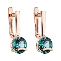 Серьги из красного золота с турмалином - 2051377