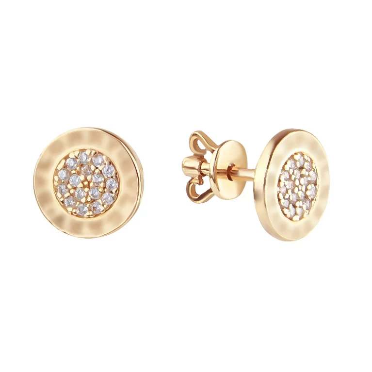 Золоті сережки-гвоздики в стилі "Булгарі". Артикул СП295и: ціна, відгуки, фото – купити в інтернет-магазині AURUM