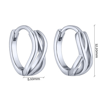 Серьги-кольца "Завитки" из серебра - 2125627