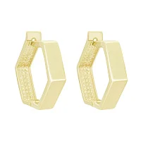 Сережки-кільця золоті з гранями - 1578074