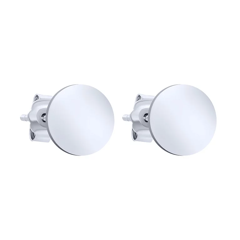 Сережки-гвоздики срібні "Монета". Артикул 7518/С2/1078: ціна, відгуки, фото – купити в інтернет-магазині AURUM