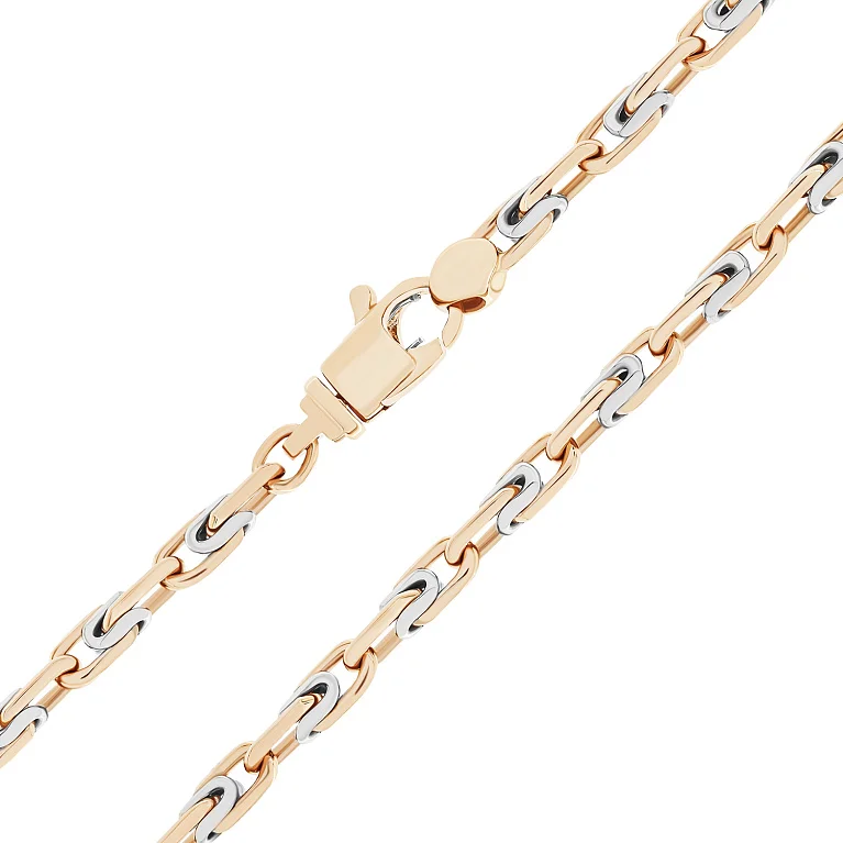 Ланцюжок у червоному та білому золоті плетіння Барака - 2128351 Ланцюжок у червоному та білому золоті плетіння Барака - 2128351