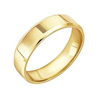 Обручка з лимонного золота з фаскою - 1991268