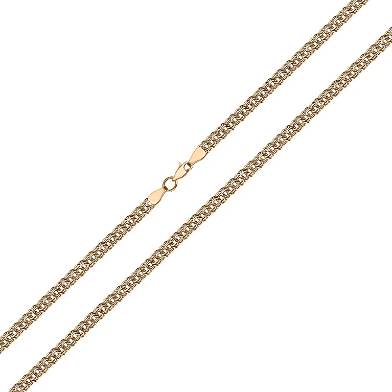 Ланцюжок із плетінням бісмарк із червоного золота - 1300513