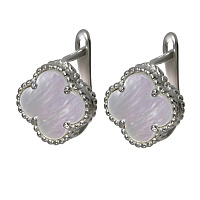 Сережки серебряные Клевер с перламутром. Артикул 7502/СК2П/1024: цена, отзывы, фото – купить в интернет-магазине AURUM