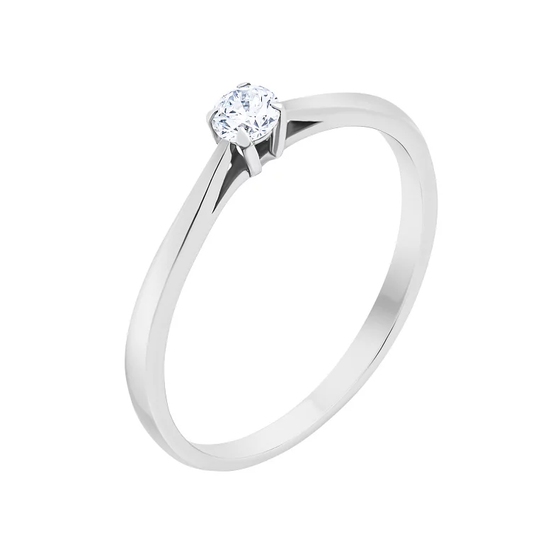 Помолвочное кольцо из белого золота с бриллиантом. Артикул EKDG1б: цена, отзывы, фото – купить в интернет-магазине AURUM