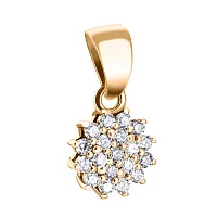 Підвіс "Квітка" з діамантами в червоному золоті - 2078247