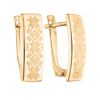 Серьги из красного золота "Вышиванка" - 1776288