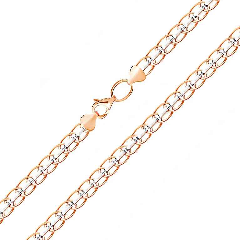 Цепочка из комбинированного золота плетение фантазийное - 965078