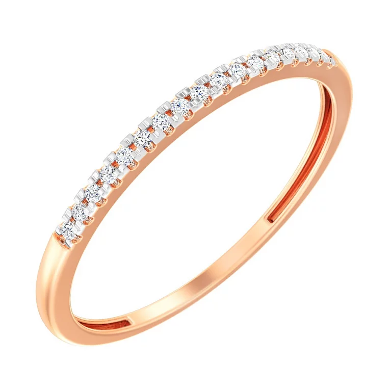 Кольцо из красного золота с бриллиантами. Артикул К011123005: цена, отзывы, фото – купить в интернет-магазине AURUM