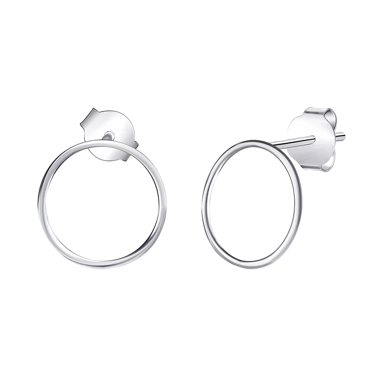 Срібні сережки-гвоздики "Коло". Артикул 7518/С2/1194: ціна, відгуки, фото – купити в інтернет-магазині AURUM