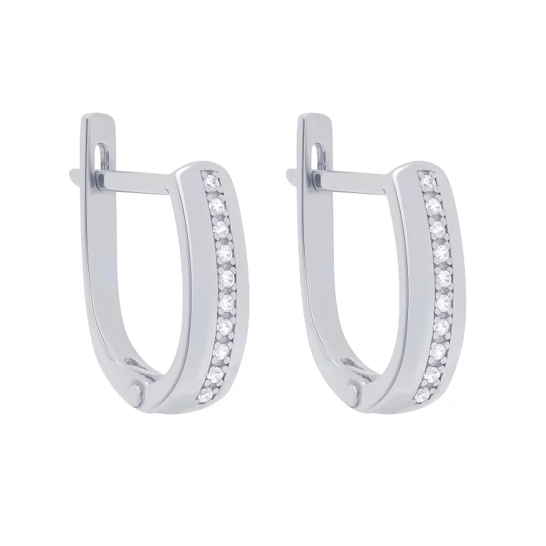 Срібні сережки з доріжкою фіанітів. Артикул 7502/82094б: ціна, відгуки, фото – купити в інтернет-магазині AURUM