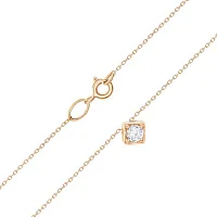 Цепочка с подвеской из красного золота с фианитом - 1677712 Цепочка с подвеской из красного золота с фианитом - 1677712