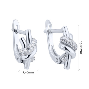 Серьги из серебра с фианитами - 2172704