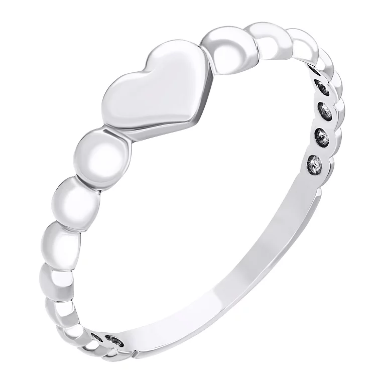 Кольцо из серебра с родированием "Сердечко". Артикул 7501/10564: цена, отзывы, фото – купить в интернет-магазине AURUM