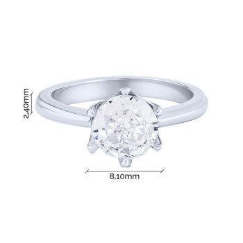 Серебряное кольцо с фианитом - 2076857