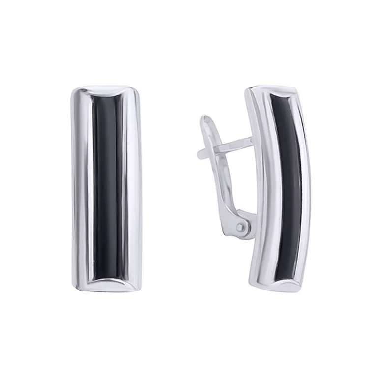 Срібні сережки з каучуком. Артикул 7502/930022С: ціна, відгуки, фото – купити в інтернет-магазині AURUM