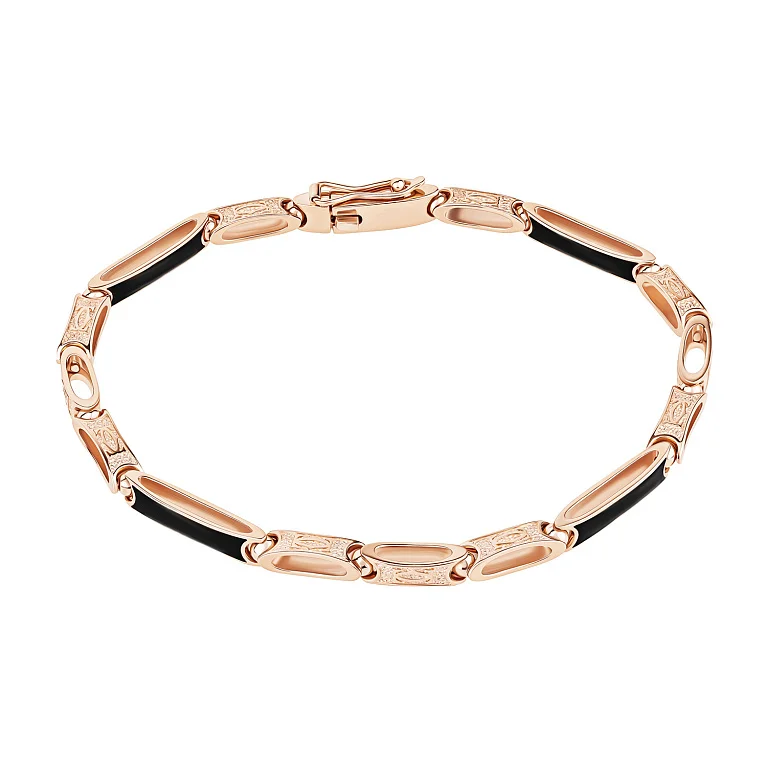 Браслет "Картьє" із червоного золота з емаллю плетіння ролекс - 1846656