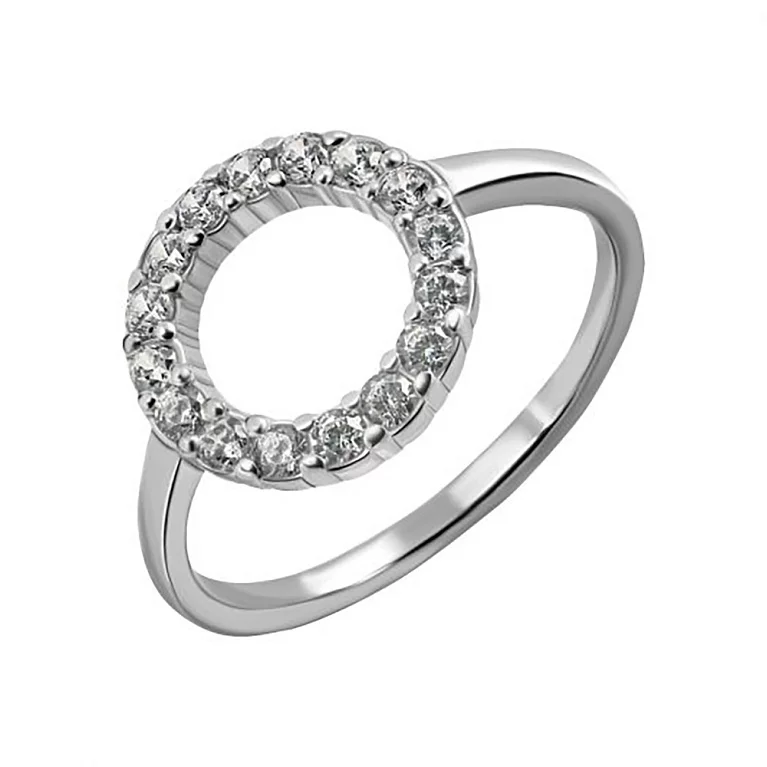 Серебряное кольцо с фианитом "Круг". Артикул 7501/10557: цена, отзывы, фото – купить в интернет-магазине AURUM