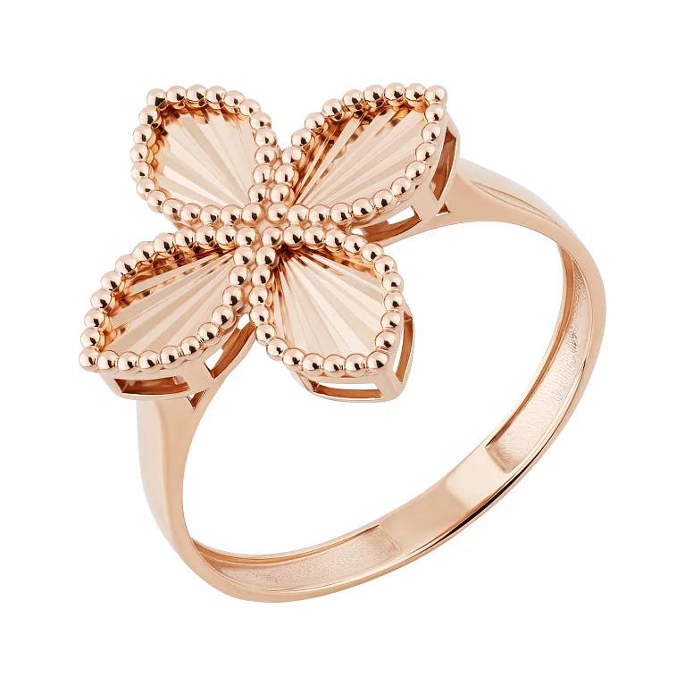 Каблучка із червоного золота "Квітка"  - 2133733