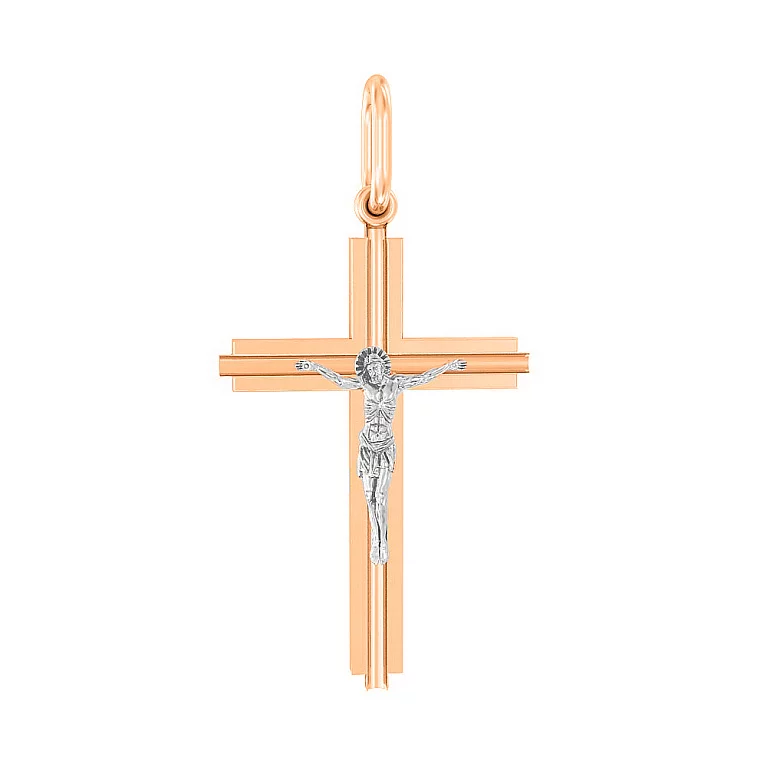 Крестик "Распятие Иисуса" из красного золота. Артикул 501355: цена, отзывы, фото – купить в интернет-магазине AURUM