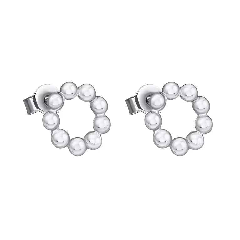 Сережки-гвоздики кульки зі срібла. Артикул 7518/ВС-163рС: ціна, відгуки, фото – купити в інтернет-магазині AURUM