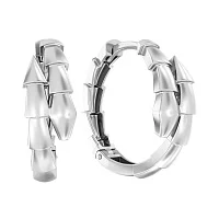 Серьги-кольца "Змея" из белого золота - 2149615