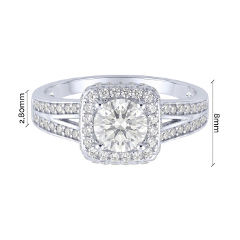 Серебряное двойное кольцо 2 в 1 "Геометрия" с фианитами - 2260727