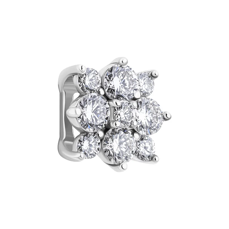 Підвіс "Квітка" у білому золоті з діамантами - 2143086