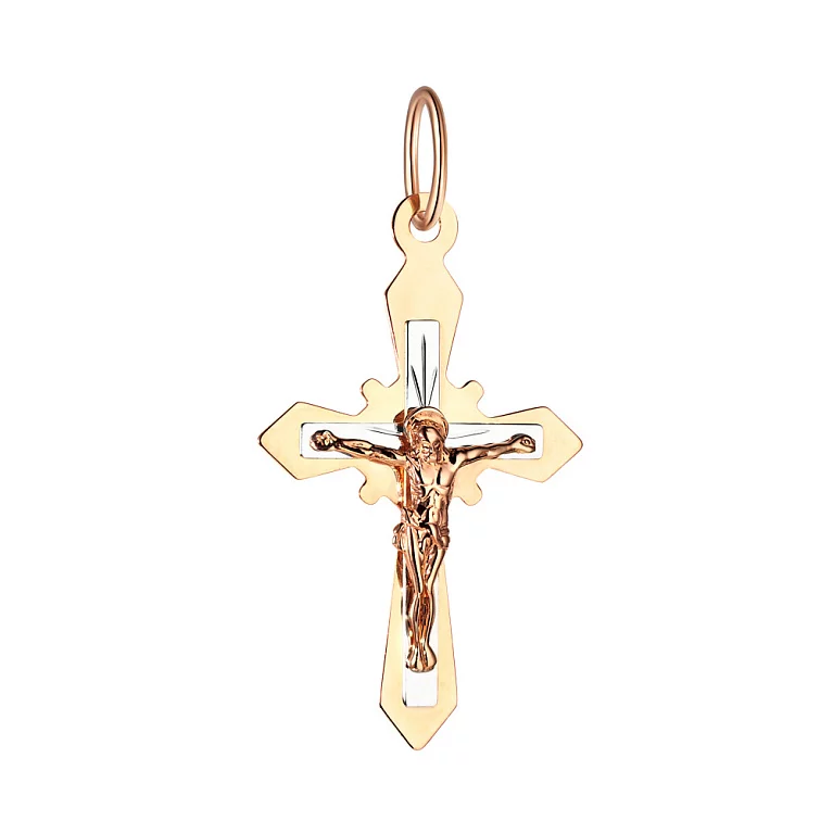 Натільний православний хрестик із червоного золота. Артикул 521700: ціна, відгуки, фото – купити в інтернет-магазині AURUM