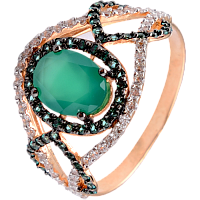 Золотое кольцо с хризопразом и цирконием. Артикул ПМЗ-10400-2-14: цена, отзывы, фото – купить в интернет-магазине AURUM