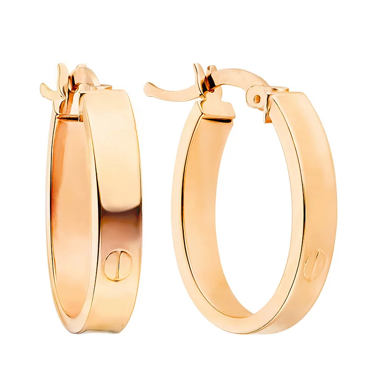 Серьги-кольца из красного золота "Love". Артикул 105914/45: цена, отзывы, фото – купить в интернет-магазине AURUM