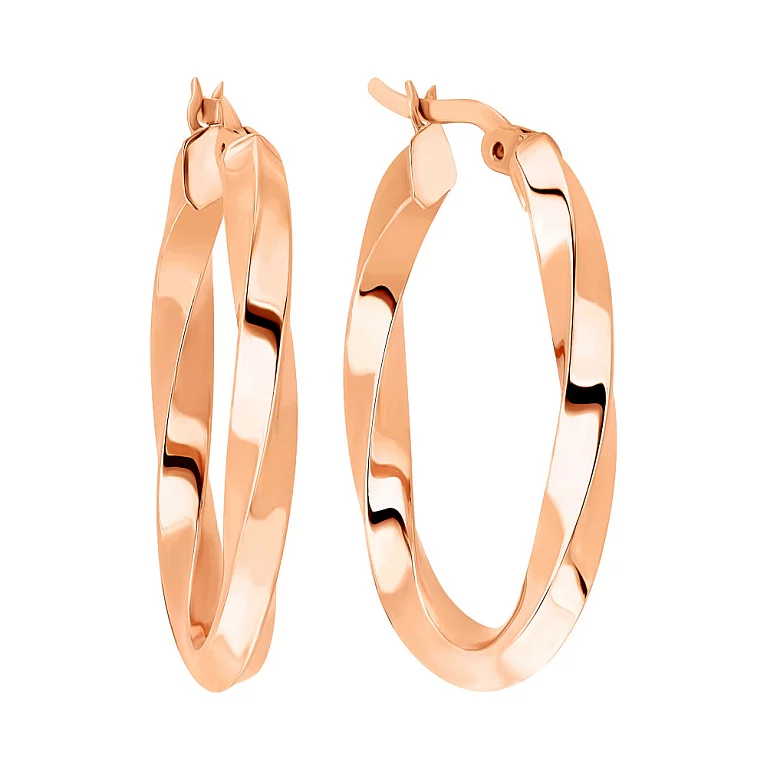 Сережки-кольца из красного золота. Артикул 108453/30: цена, отзывы, фото – купить в интернет-магазине AURUM