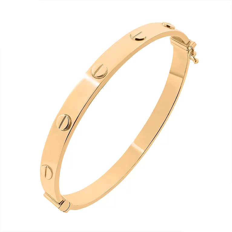 Жесткий браслет "Love" из красного золота. Артикул 213651401: цена, отзывы, фото – купить в интернет-магазине AURUM